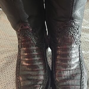 Black Leather Cowboy Boots
